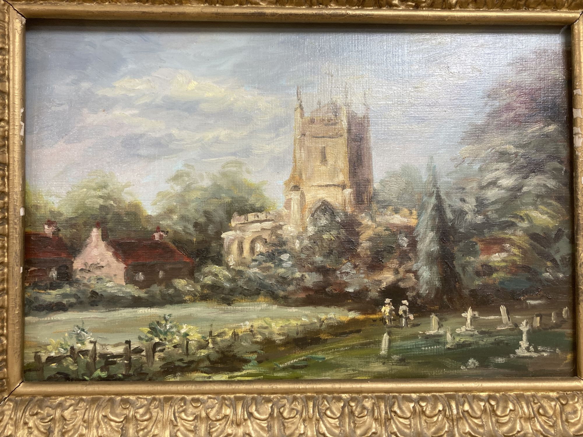 Max Parsons A.R.C.A. (1915-1998), rural scene, East Sussex, oil on board, inscribed verso and another of a country church